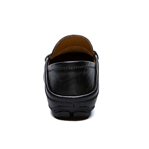 Men Shoes Genuine Cow Leather Moccasin Loafers TeMasculino Adulto Handmade Slip On Flat Boat Shoes Male Footwear Size 39-47 Black 7