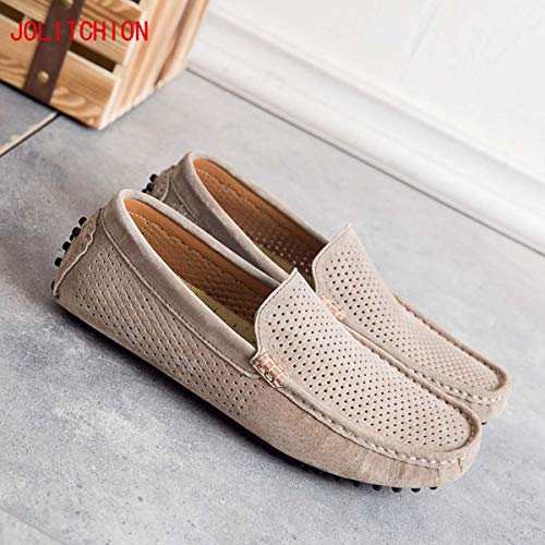 Mens Casual Loafers Luxury Brand Top Men's Casual Shoes Slip on Boat Shoes for Men Moccasins Chaussure 38-44 Grey 10