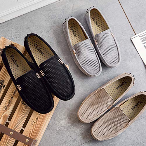 Mens Casual Loafers Luxury Brand Top Men's Casual Shoes Slip on Boat Shoes for Men Moccasins Chaussure 38-44 Grey 10