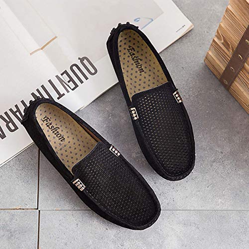 Mens Casual Loafers Luxury Brand Top Men's Casual Shoes Slip on Boat Shoes for Men Moccasins Chaussure 38-44 Grey 9.5