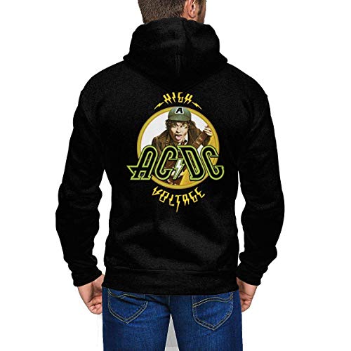 Men's Crew Sweatshirt, ACDC High Voltage Mens Hoodie Pullover Sweatshirt Black
