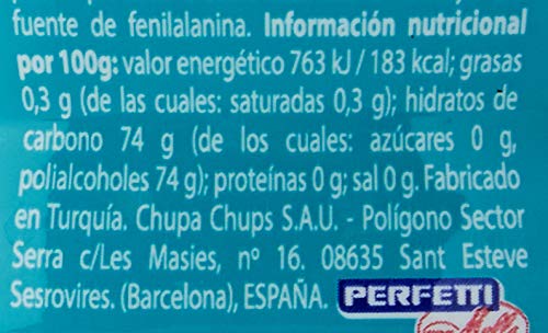 Mentos Chicle Menta Verde, Sin Azúcar - 10 unidades de 30 gr. (Total 300 gr.)