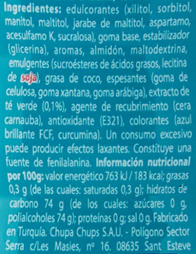 Mentos Chicle Menta Verde, Sin Azúcar - 10 unidades de 30 gr. (Total 300 gr.)