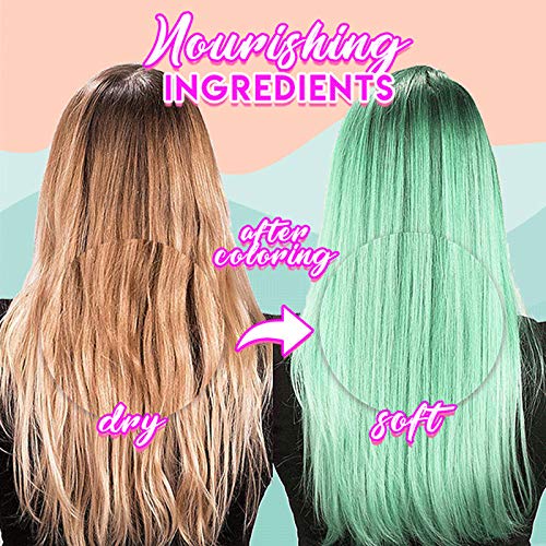 Mermaid Hair Coloring Shampoo, Mild Safe Hair Dyeing Shampoo for All Hairs, One-time Molding Paste Dye Cream Hair Gel Blue+Green