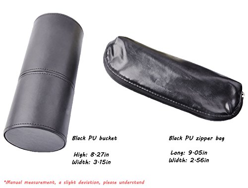 MERRYHE 8pcs Pinceles De Maquillaje Rubor En Polvo Cara Ceja Fundación Cosméticos Herramientas Maquillaje Profesional Conjunto De Pinceles con Bolsa De Cuero (Negro),BlackBag