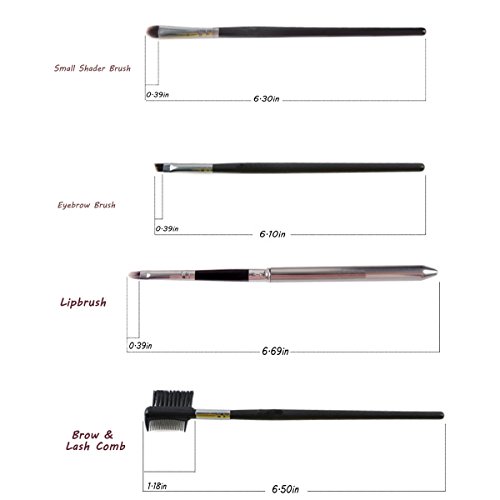 MERRYHE 8pcs Pinceles De Maquillaje Rubor En Polvo Cara Ceja Fundación Cosméticos Herramientas Maquillaje Profesional Conjunto De Pinceles con Bolsa De Cuero (Negro),BlackBag