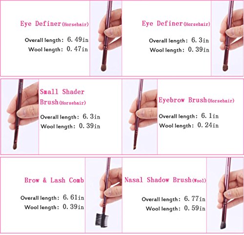 MERRYHE Makeup Brush Set 13pcs Base Powder Eyeshadow Eye Face Kit De Pinceles para Herramientas con Funda para Portavasos,Red
