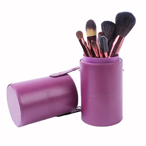 MERRYHE Makeup Brush Set 13pcs Base Powder Eyeshadow Eye Face Kit De Pinceles para Herramientas con Funda para Portavasos,Red