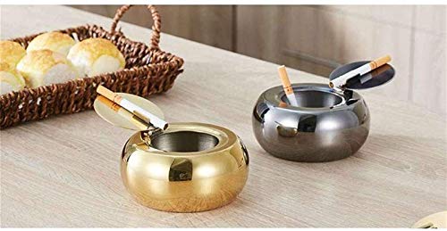 Mesa Cenicero Cenicero, cenicero inoxidable con tapa, Cigarrillos Cenicero for interiores o exteriores, Ash Soporte for los fumadores, escritorio fumadores Cenicero for la decoración del hogar Oficina