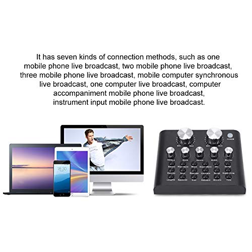 Mezclador - Canto Tarjeta de Sonido Portátil V8 Vivo Recargable Digital Audio Tarjeta de Sonido para El Teléfono del Ordenador Vivo Online