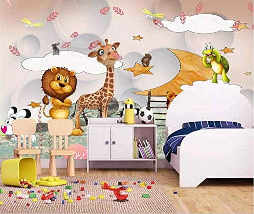 MGQSS fondo de pantalla mural Parque de animales de dibujos animados Autoadhesivo 3D póster foto Hogar decoración dormitorio sala cocina televisión corredor oficina Cuarto de los niños(W)400x(H)280 cm
