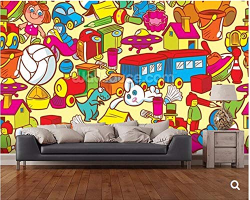 MGQSS fondo de pantalla mural Parque de atracciones de dibujos animados conejo blanco Autoadhesivo 3D póster foto Hogar decoración dormitorio sala cocina televisión corredor oficina Cu(W)400x(H)280 cm