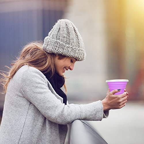 MHwan Vaso Plegable Silicona, Taza Plegable, Taza de Viaje de Silicona sin BPA con Tapas a Prueba de Fugas para el Senderismo de Camping al Aire Libre en el Hogar, 4 Piezas, 95X53X90 mm