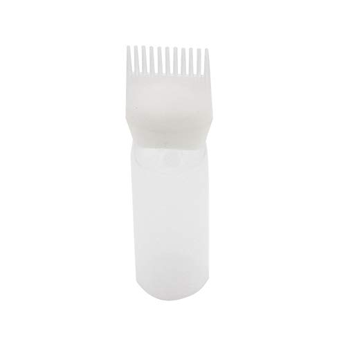 mi ji 120ml botella de tinte de pelo aplicador con cepillo de botella Graduado Raíz peine peine aplicador peluquería para colorear -1pc Blanca