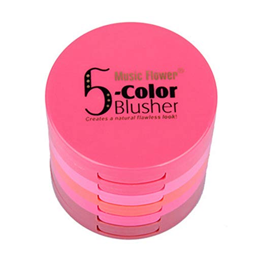 mi ji 5-color del maquillaje Colorete Mineral Natural Caja de ruborización del kit impermeable Mejillas Color cassette colorete en polvo frente a la caja 1set