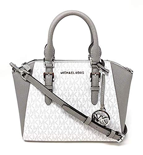 Michael Kors Ciara Medium Saffiano Leather Messenger Bag Bright White