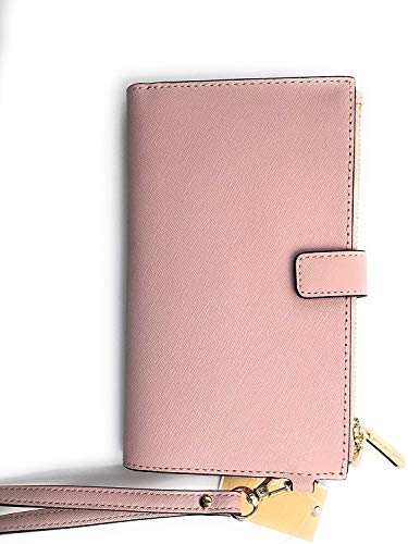 Michael Kors Jet Set Travel Double Zip Saffiano Leather Wristlet Wallet (Blossom)