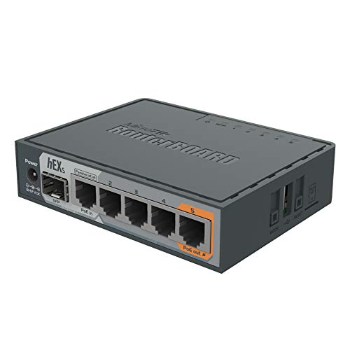 Mikrotik Hex S Ethernet Negro - Router (10,100,1000 Mbit/s, 10/100/1000Base-T(X), Negro, 256 MB, 11 W, CC)
