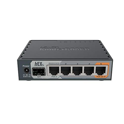 Mikrotik Hex S Ethernet Negro - Router (10,100,1000 Mbit/s, 10/100/1000Base-T(X), Negro, 256 MB, 11 W, CC)