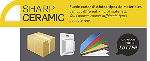 Milan BWM10337 Capsule - Cortador con hoja de cerámica, Colores Surtidos (Rosa, Amarillo, Negro)