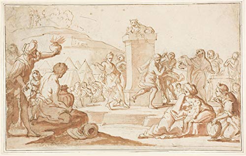 Milani Aureliano Los israelitas adorando al Becerro de Oro Rompecabezas de Madera Juguete de Madera Adulto Amigo de la Familia DIY Challenge Decoración de Pared 1000 Piezas