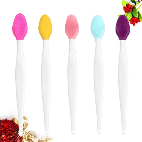 MILISTEN 5Pcs Cepillo de Labios Exfoliante de Silicona Herramienta de Lavado de Belleza Herramienta Facial de Doble Cara Cepillo de Labios Exfoliante de Silicona Cepillo de Labios de