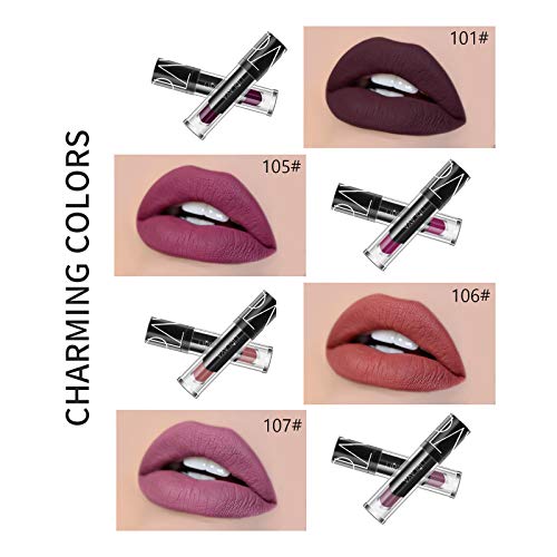Mimore Moist Lipstick Maquillaje profesional Lápiz labial líquido, impermeable Taza antiadherente Sexy Colors Lápiz labial Hidratante Suavizante,Duradero 24 horas Hidratante Impermeable (101)