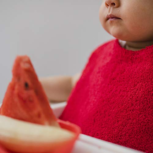 Mimuselina Pack 5 Baberos | Pack Bright Ideal para Guardería, Interior Impermeable, Goma en Cuello para Fomentar Autonomía e Independencia, de Rizo, 31 x 25 cm