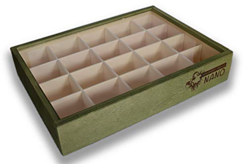 MINERALES Y FOSILES NANO Colección de 20 Rocas en Caja de Madera Natural - Rocas Reales educativas de Gran tamaño con Hoja de descripción. Kit Geología para niños