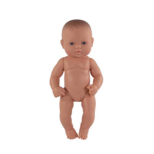 Miniland – Muñeca bebé Europea Niña de Vinilo Suave de 32cm con rasgos étnicos y sexuado para el Aprendizaje de la Diversidad con Suave y Agradable Perfume. Colección de Diferentes etnias y sexos.