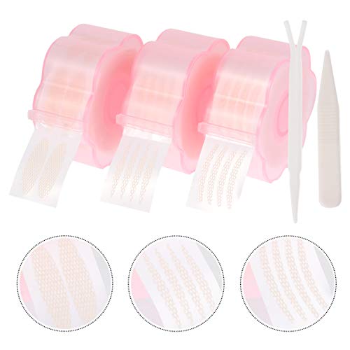 Minkissy 3 Rollos de Pegatinas de Cinta para Párpados Tira de Elevación de Párpados Portátil Transpirable de Encaje Natural Cinta de Doble Párpado Invisible Sombra de Párpados Pegatina