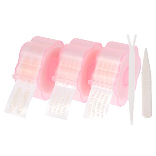 Minkissy 3 Rollos de Pegatinas de Cinta para Párpados Tira de Elevación de Párpados Portátil Transpirable de Encaje Natural Cinta de Doble Párpado Invisible Sombra de Párpados Pegatina