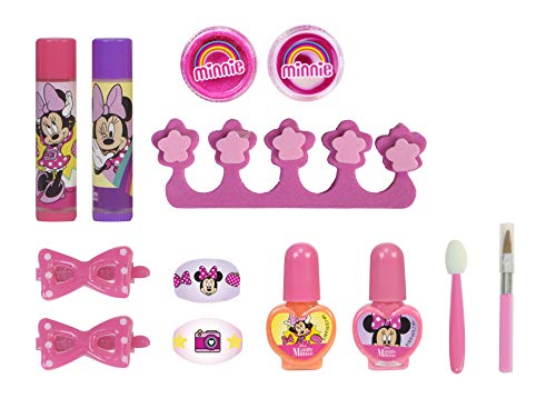 Minnie Mouse Makeup Train Case - Neceser Minnie, Set de Maquillaje para Niñas - Maquillaje Minnie - Selección de Productos Seguros en un Maletín de Maquillaje Especial