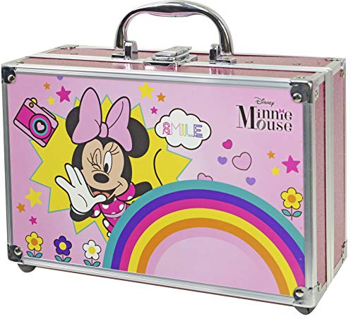 Minnie Mouse Makeup Train Case - Neceser Minnie, Set de Maquillaje para Niñas - Maquillaje Minnie - Selección de Productos Seguros en un Maletín de Maquillaje Especial