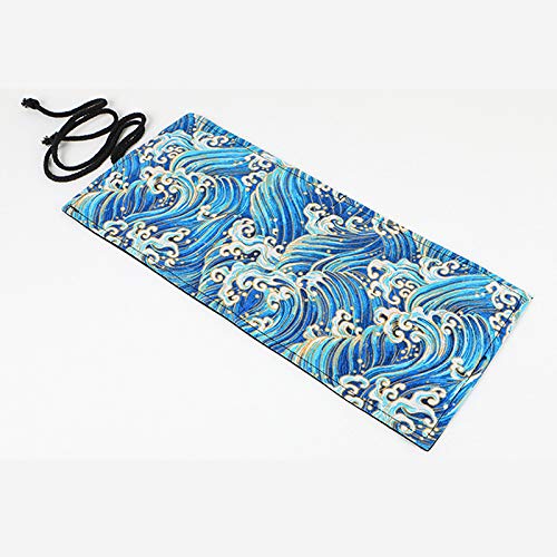 Minsa - 1 estuche enrollable de lona con estampado japonés para lápices de gran capacidad, bolsa plegable portátil para niñas 46x20cm Blue-36 hole