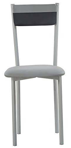 Miroytengo Pack 2 sillas Cocina Comedor Sarín Color Negro y Gris salón Estilo Moderno poliuterano Mueble