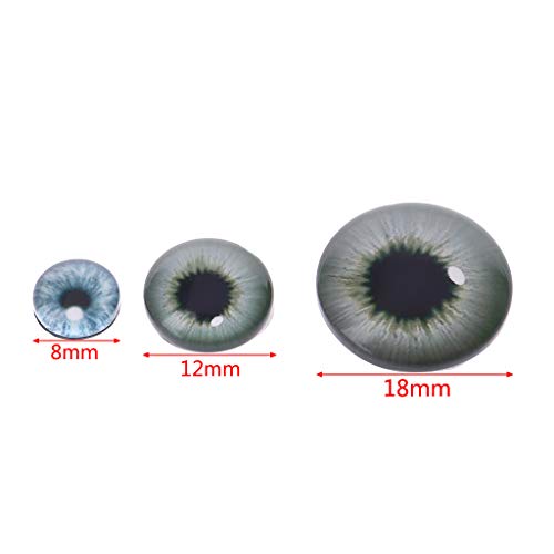 MIsha 20 Piezas Ojos de seguridad de Vaso Juguete animal de cristal ojos, Ojos de seguridad para amigurumi muñecas títere oso de peluche animal de peluche（8mm）