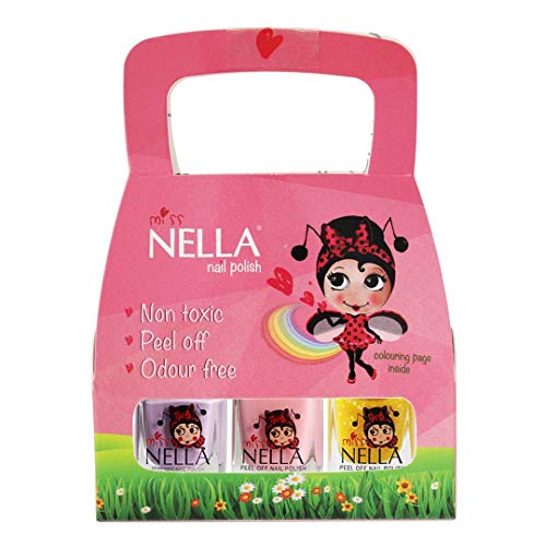 Miss en SU claro Glitter paquete de 3 colores Cheeky Bunny, Butterfly Wings Honey Twinkles muy brillante, esmalte de Niñas, A Base de agua, fórmula Peel Off