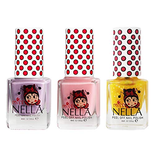 Miss en SU claro Glitter paquete de 3 colores Cheeky Bunny, Butterfly Wings Honey Twinkles muy brillante, esmalte de Niñas, A Base de agua, fórmula Peel Off