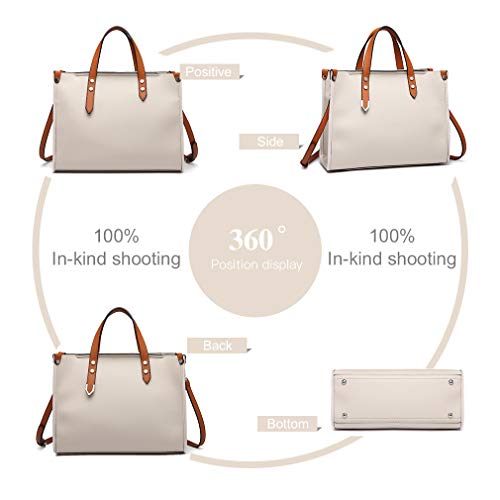 Miss Lulu Bolsos de Mano Bolsos Totes Mujer Bolso Trabajo Conjunto de 2 Piezas Rigido Mediano con Cuero Sintetico