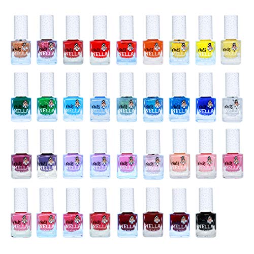 Miss Nella NEW Magic collection BIBBIDI BOBBIDI BOO- Special Blue sparkle Nail Polish for Kids, with Peel-off, Water Based & Odour Free Formula