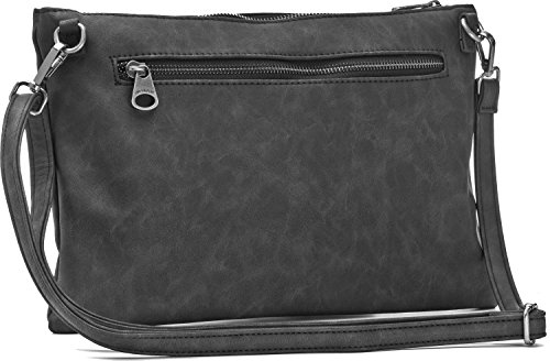 MIYA BLOOM, bolsos de señora, bolsos de noche, bolsos para el antebrazo, mochilas, bandoleras, bolsos crossover, 32.5 x 20.5 x 2 cm (AN x AL x pr), color: negro