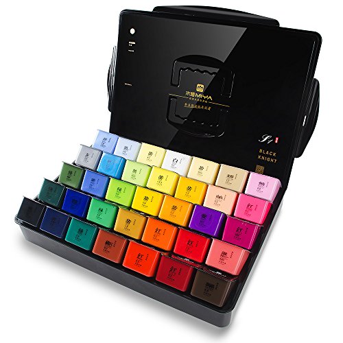 MIYA - Juego de pintura acrílica profesional, 35 colores x 100 ml, estuche portátil con diseño único de gelatina, perfecto para artistas, estudiantes, principiantes