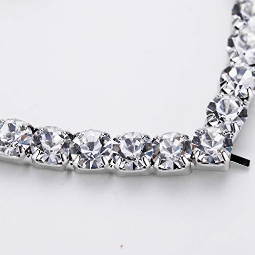 MKmd-s Pendientes de Cadena con Tachuelas de Diamantes de Moda clásica, bellamente diseñados con Amor, Que simbolizan el Amor Plateado