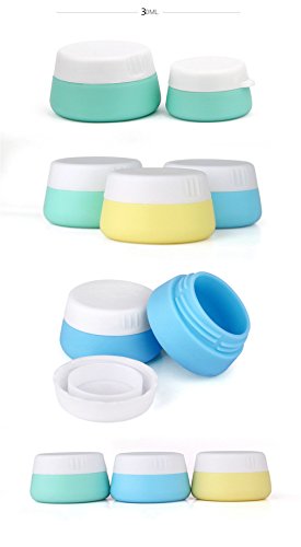 MKNzone 3 pcs 30ml de Silicona Cosmética Contenedores Tarro de Crema con Tapas Selladas, Ideal para el Almacenamiento de cosméticos, champú, loción y acondicionador, etc.