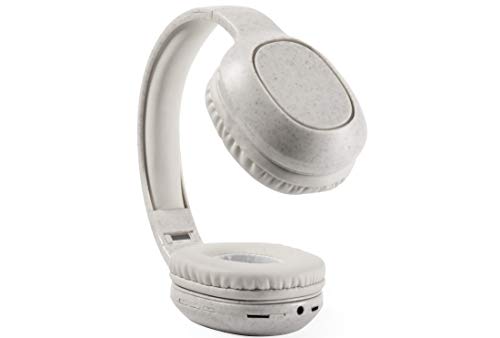 MKTOSASA - Auriculares de Diadema en línea Nature con conexión Bluetooth® 5.0 y conexión Jack 3.5mm, Ranura para Tarjeta Micro SD, función Manos Libres y Radio FM - 17x18.5x7.5 Caña de Trigo