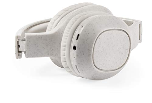 MKTOSASA - Auriculares de Diadema en línea Nature con conexión Bluetooth® 5.0 y conexión Jack 3.5mm, Ranura para Tarjeta Micro SD, función Manos Libres y Radio FM - 17x18.5x7.5 Caña de Trigo