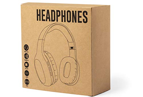 MKTOSASA - Auriculares de Diadema en línea Nature con conexión Bluetooth® 5.0 y conexión Jack 3.5mm, Ranura para Tarjeta Micro SD, función Manos Libres y Radio FM - 17x18.5x7.5 Caña de Trigo