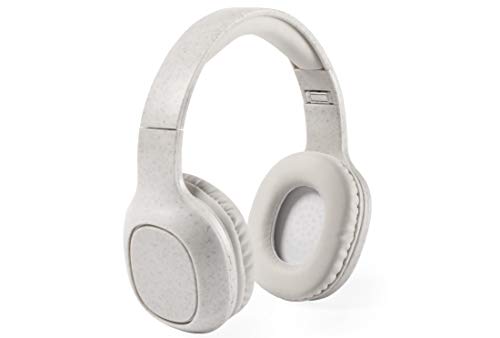 MKTOSASA - Auriculares de Diadema en línea Nature con conexión Bluetooth® 5.0 y conexión Jack 3.5mm, Ranura para Tarjeta Micro SD, función Manos Libres y Radio FM - 17x18.5x7.5 Caña de Trigo