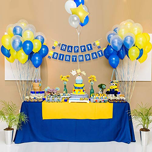 MMTX Decoraciones Fiesta Cumpleaños Plátano, Fiesta de Cumpleaños con Pancarta de Feliz Cumpleaños, Globo de Látex de un Ojo Pentagrama Globo de Aluminio Bola de Panal para Niños Plátano Party